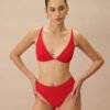 The Red Ribbed Bikini Bottom